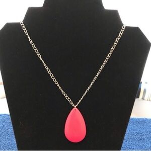 Paparazzi Vibrant Pink Long Teardrop Necklace